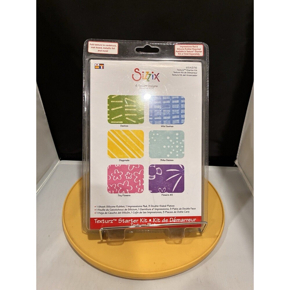 SIZZIX Texturz Texture Plates 6 designs Starter Kit 654376 Never Used 2007